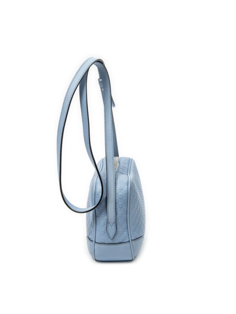 Gucci Bree Cross Belt Bag Light Blue Micro Guccissima Leather - Picture 3 of 10